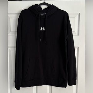 Men's Under Armour Black Fleece Drawstring Hoodie & Kangaroo Pocket, L